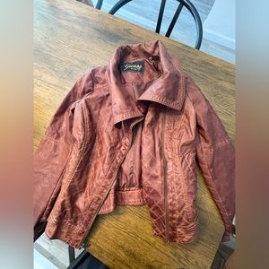 Guess Brown Leather Jacket